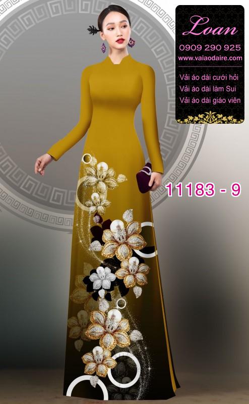 Vải áo dài hoa 3D