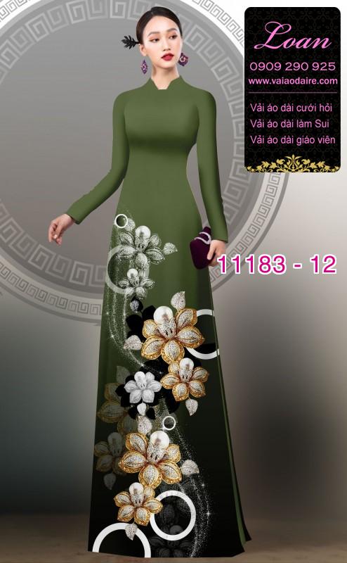 Vải áo dài hoa 3D