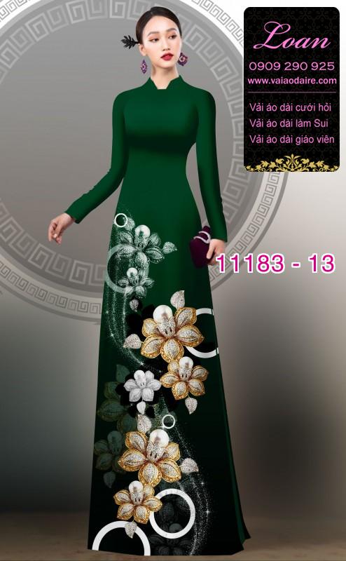 Vải áo dài hoa 3D