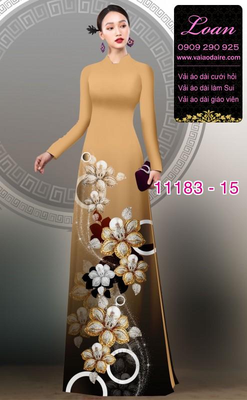 Vải áo dài hoa 3D