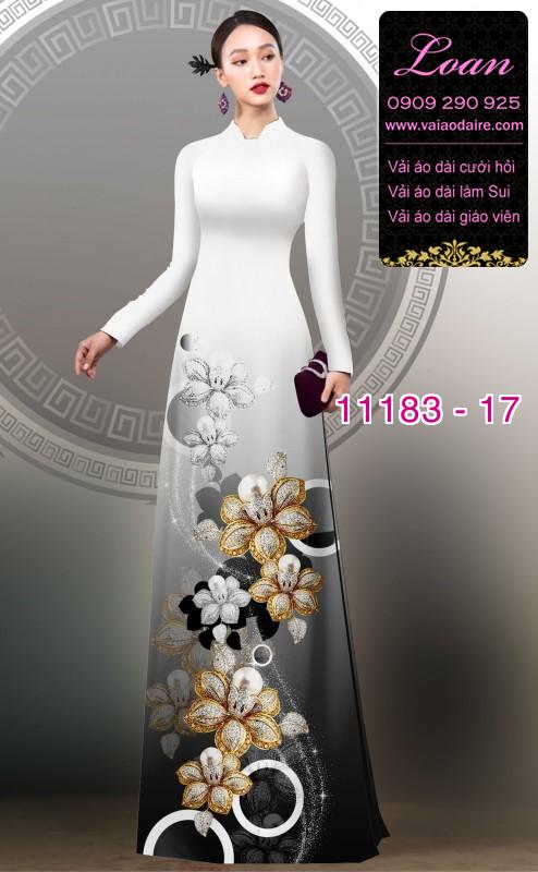 Vải áo dài hoa 3D