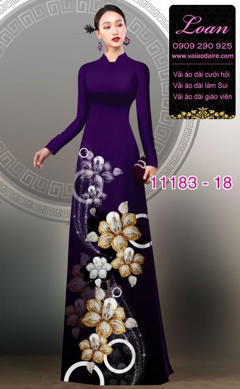 Vải áo dài hoa 3D
