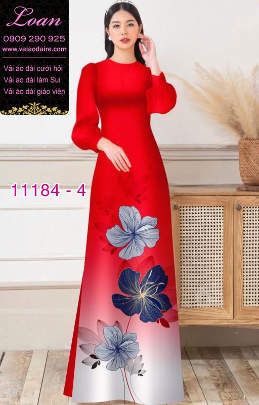 Vải áo dài hoa 3D