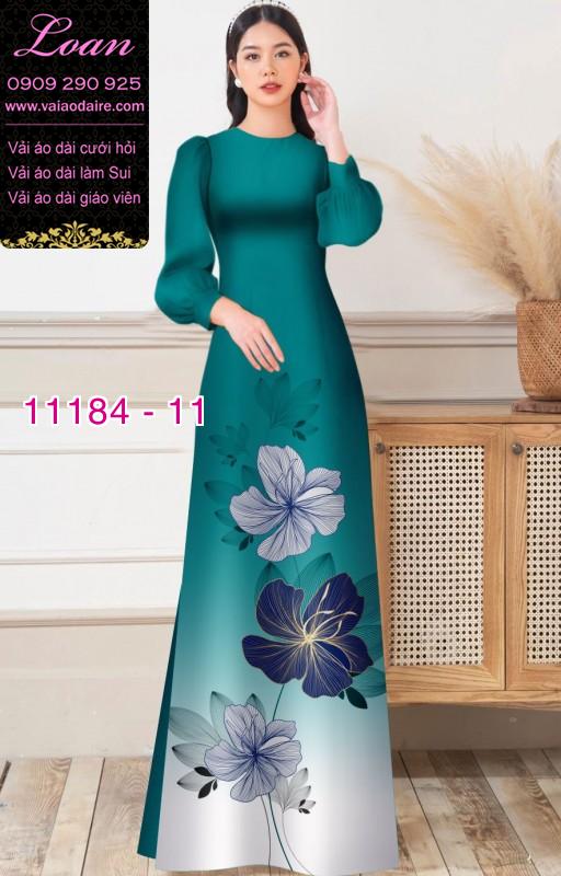 Vải áo dài hoa 3D
