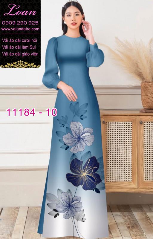 Vải áo dài hoa 3D