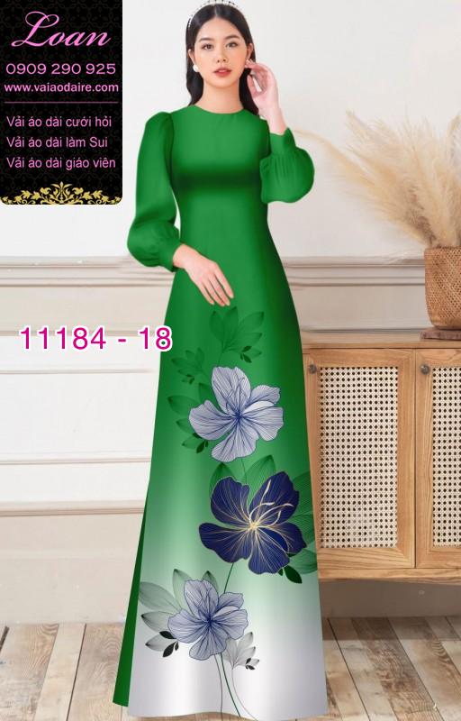 Vải áo dài hoa 3D