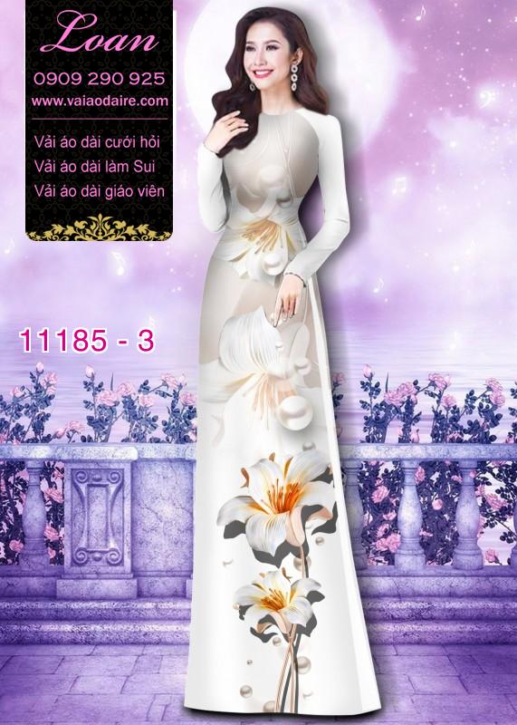 Vải áo dài hoa 3D