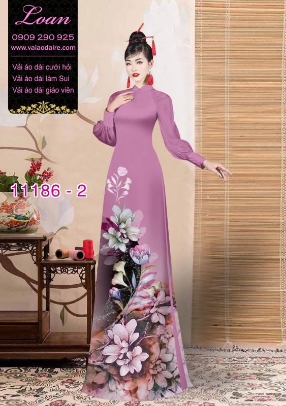 Vải áo dài hoa 3D