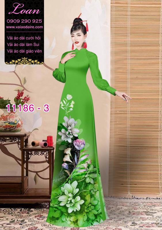 Vải áo dài hoa 3D