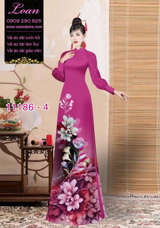 Vải áo dài hoa 3D