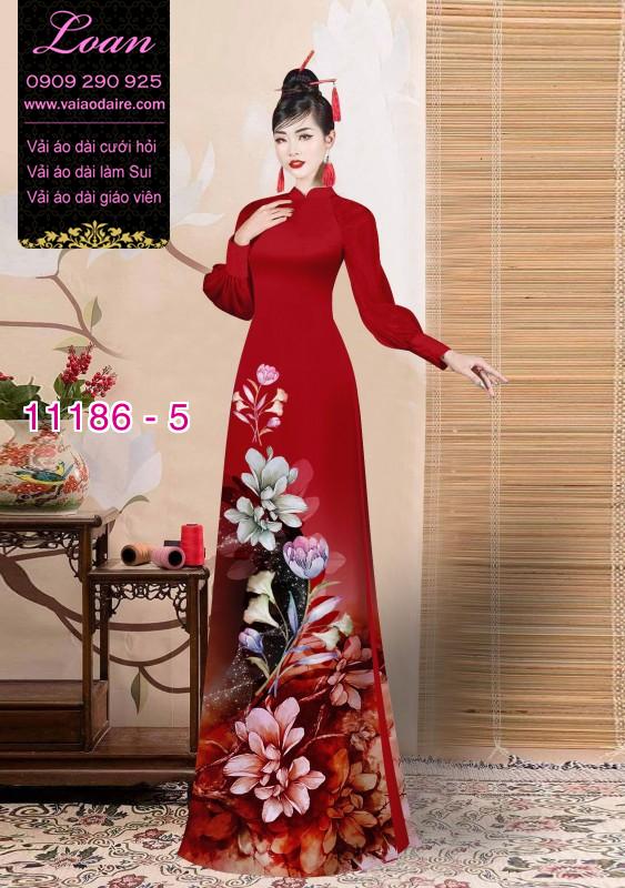 Vải áo dài hoa 3D
