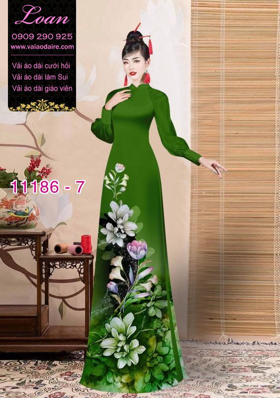 Vải áo dài hoa 3D