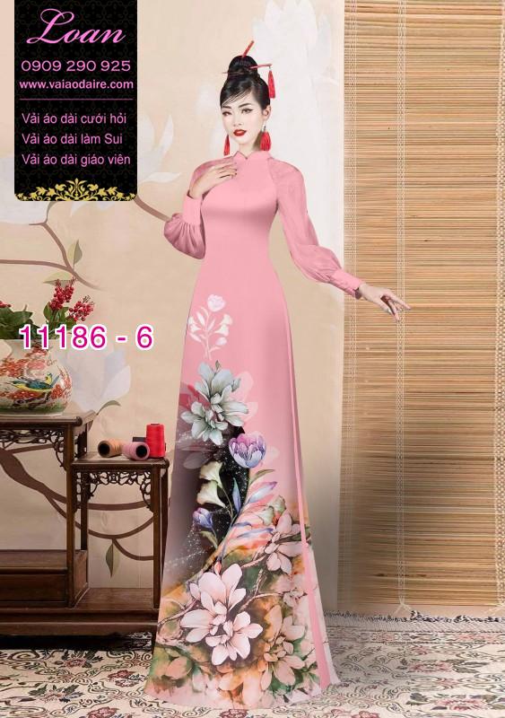 Vải áo dài hoa 3D