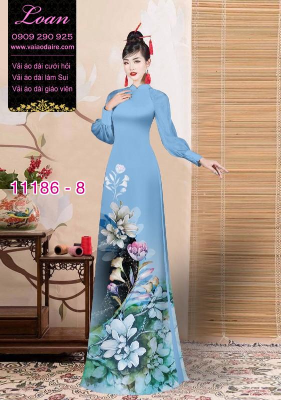 Vải áo dài hoa 3D