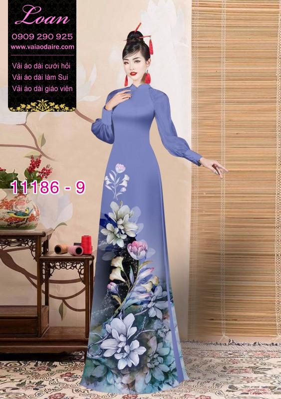 Vải áo dài hoa 3D