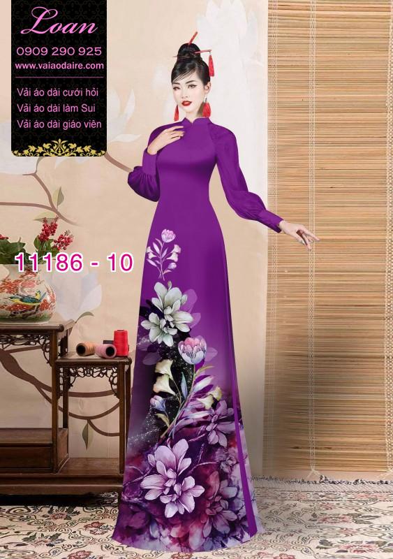 Vải áo dài hoa 3D