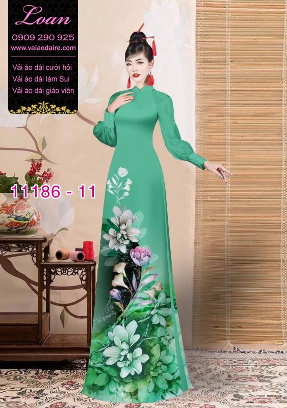 Vải áo dài hoa 3D