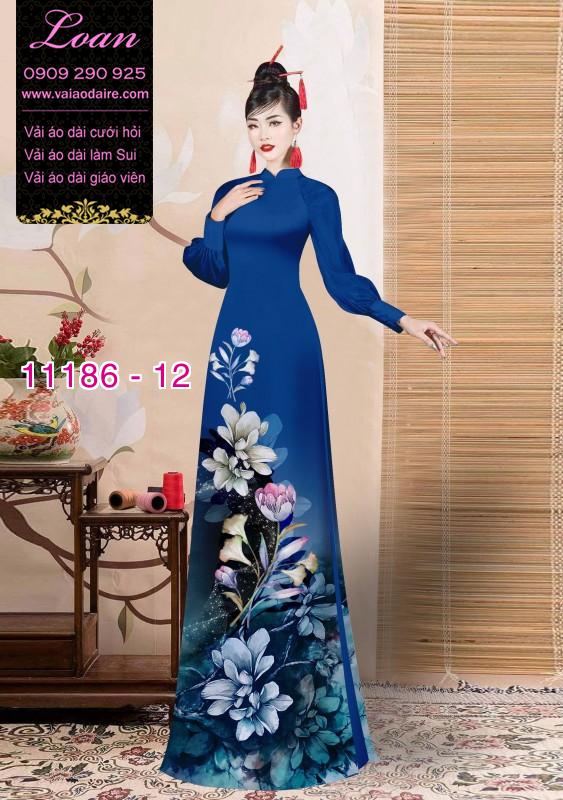 Vải áo dài hoa 3D
