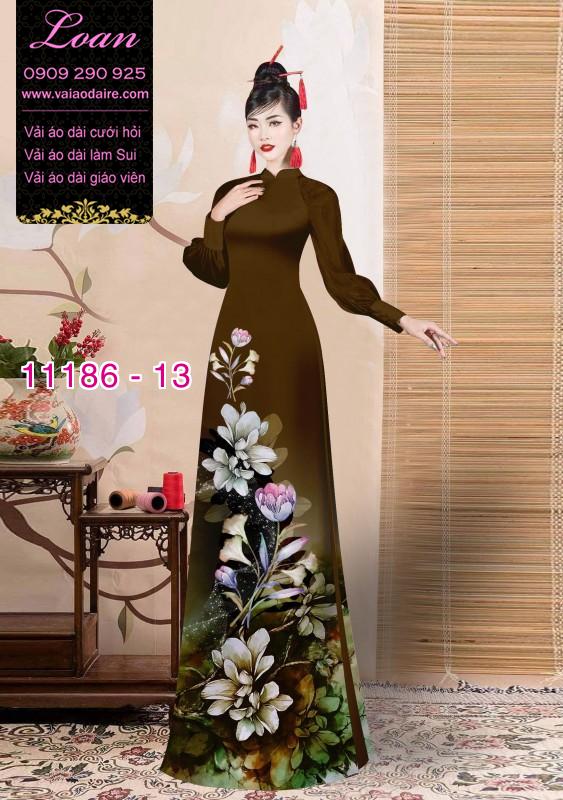 Vải áo dài hoa 3D