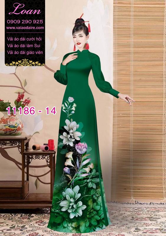 Vải áo dài hoa 3D