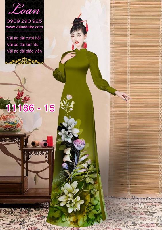Vải áo dài hoa 3D