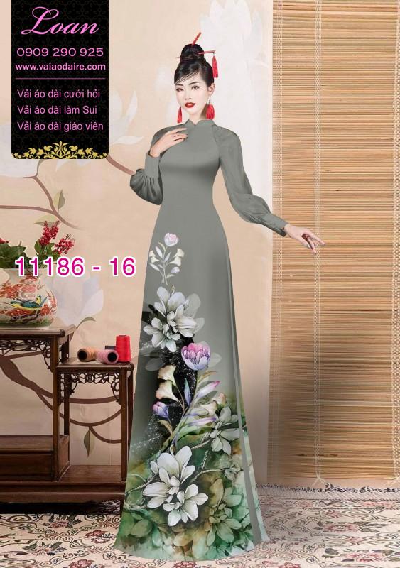 Vải áo dài hoa 3D