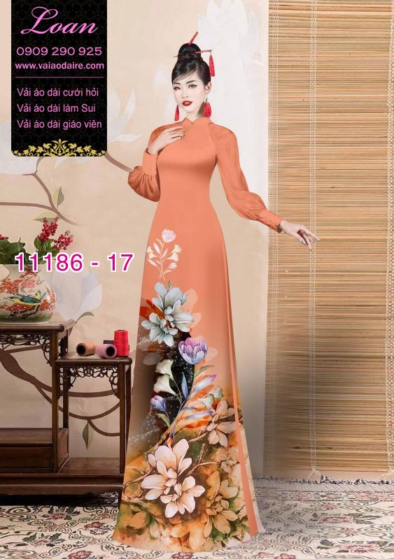Vải áo dài hoa 3D