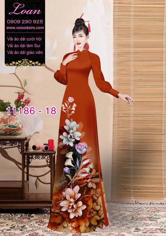 Vải áo dài hoa 3D