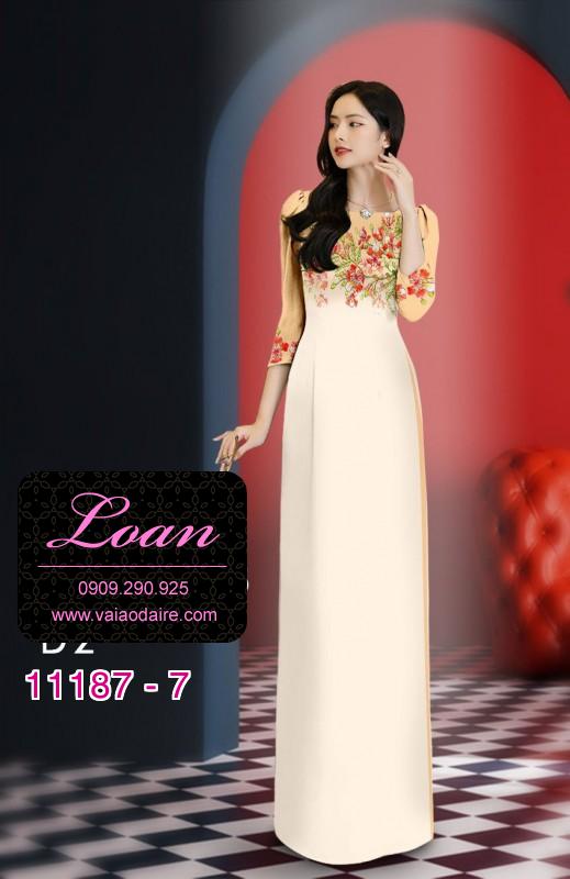 Vải áo dài hoa 3D