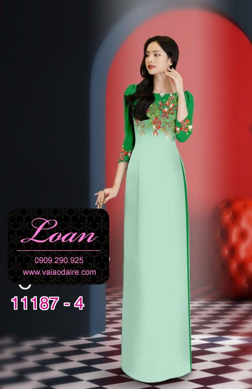 Vải áo dài hoa 3D
