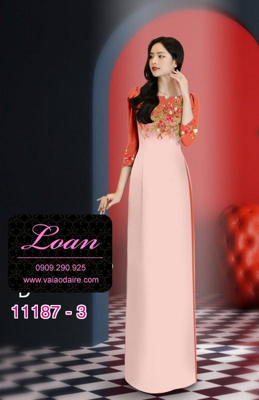 Vải áo dài hoa 3D