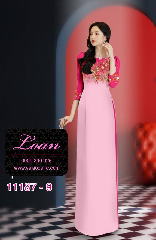 Vải áo dài hoa 3D