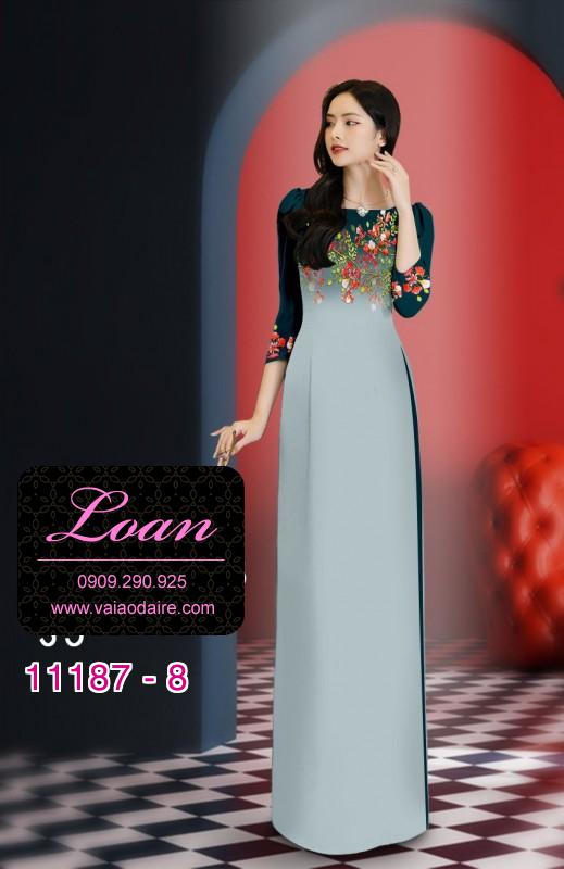 Vải áo dài hoa 3D