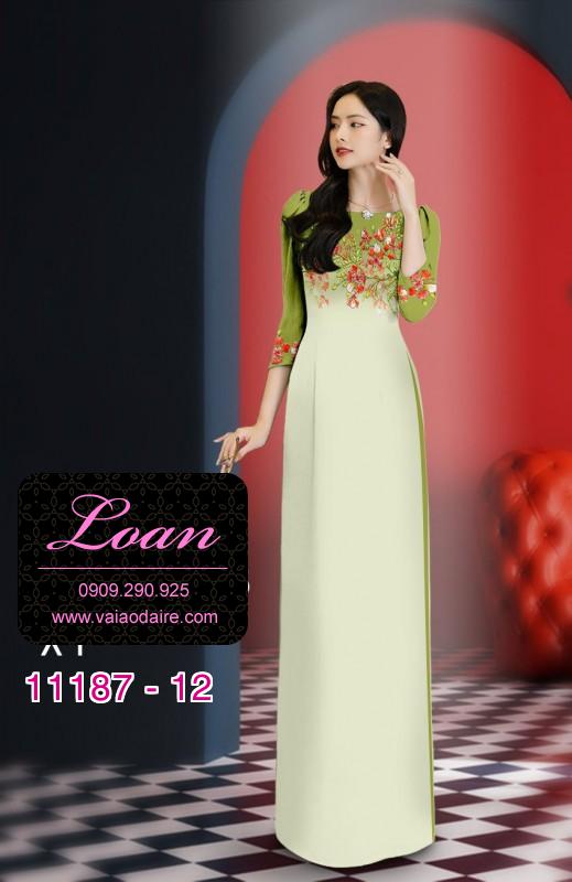 Vải áo dài hoa 3D