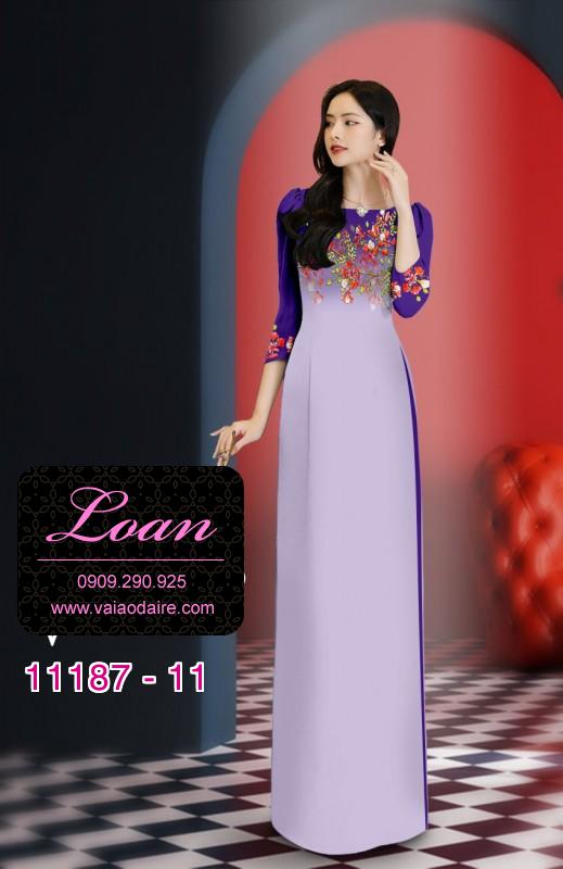Vải áo dài hoa 3D