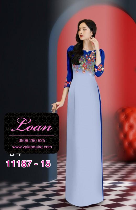 Vải áo dài hoa 3D