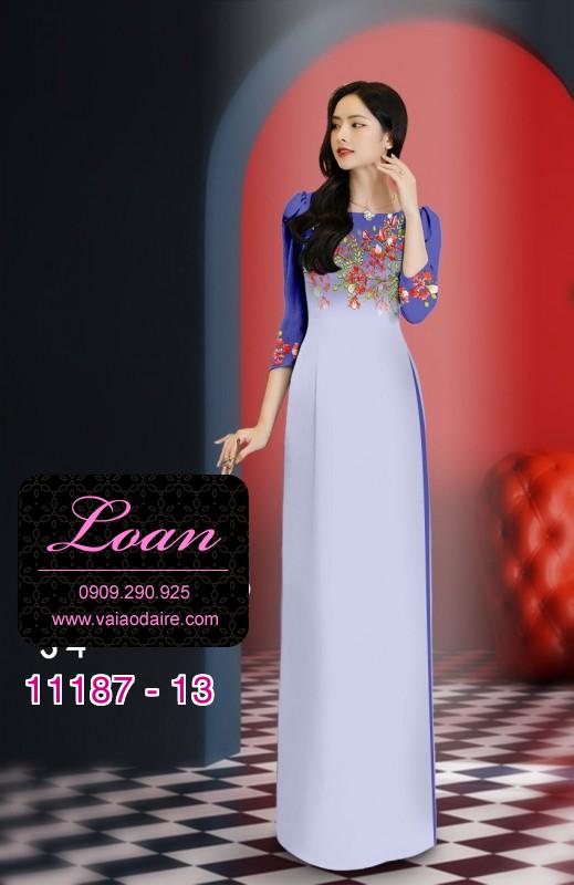 Vải áo dài hoa 3D