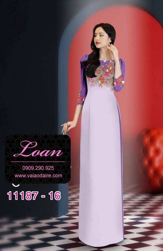 Vải áo dài hoa 3D