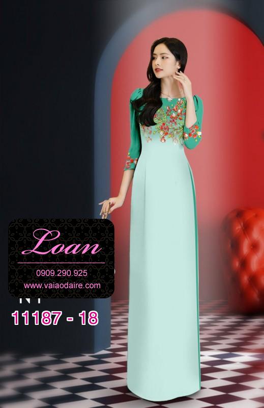 Vải áo dài hoa 3D