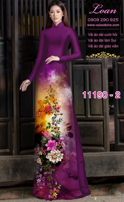 Vải áo dài hoa 3D