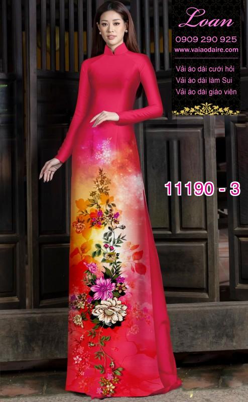 Vải áo dài hoa 3D