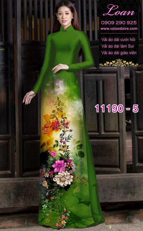 Vải áo dài hoa 3D