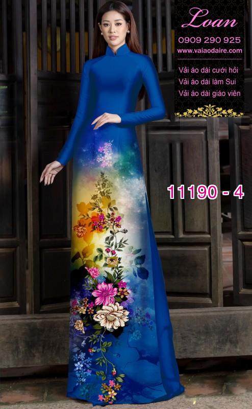 Vải áo dài hoa 3D