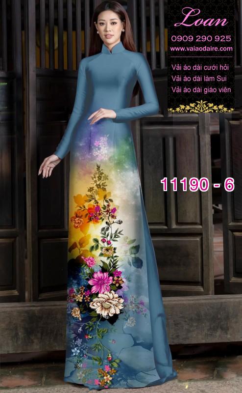 Vải áo dài hoa 3D