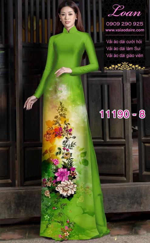 Vải áo dài hoa 3D