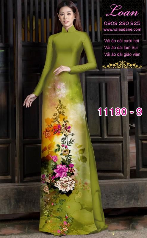 Vải áo dài hoa 3D