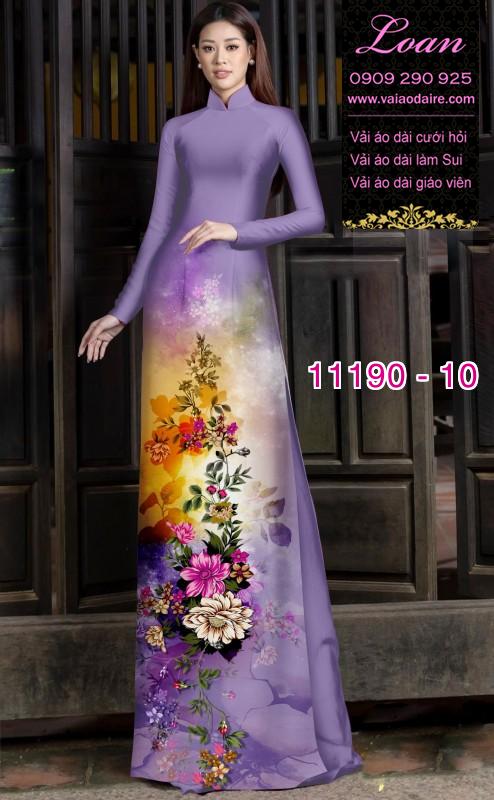 Vải áo dài hoa 3D
