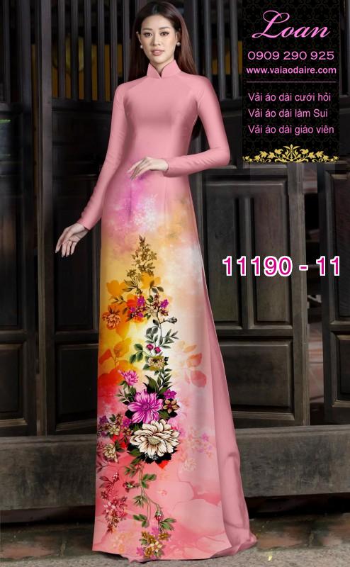 Vải áo dài hoa 3D