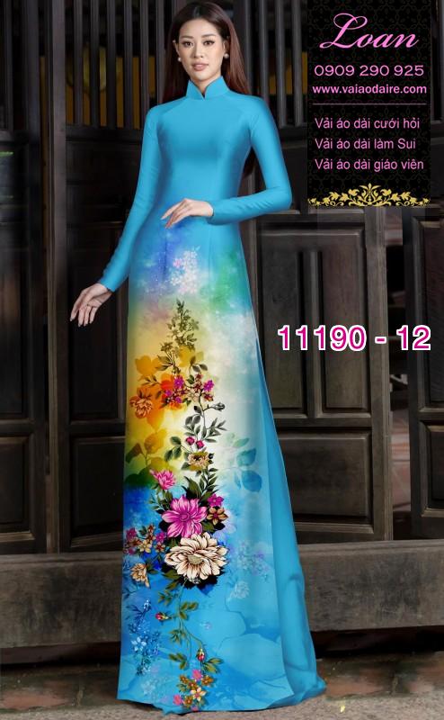 Vải áo dài hoa 3D