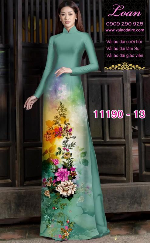 Vải áo dài hoa 3D